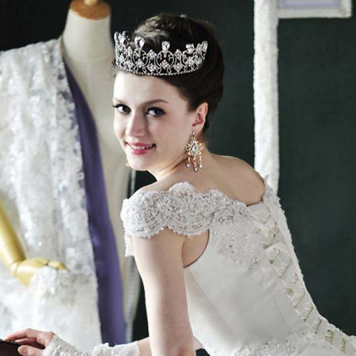 Bridal crystal Rhinestone queen princess Pageant huge crown tiara NR445T