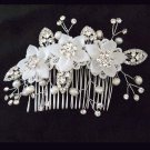 Bridal dance Rhinestone Flower Faux pearl Princess Prom Tiara comb RB655