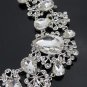 3 items Bridal Rhinestone crystal Topknot tiara earring necklace set NR311