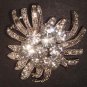 Bridal Faux pearl Flower Corsage Czech Rhinestone Brooch pin PI484