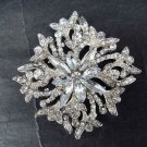 Bridal Crystal rhombus Square Corsage Czech Rhinestone Brooch pin PI408