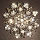Bridal Crystal Bridesmaid Round Corsage Czech Rhinestone Brooch pin PI31