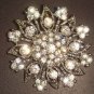Bridal Crystal Bridesmaid Round Corsage Czech Rhinestone Brooch pin PI31