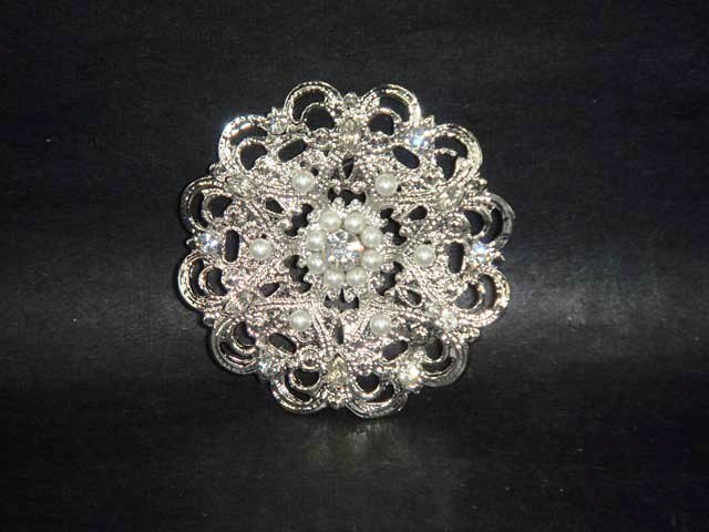Bridal crystal Corsage Czech cake topper Rhinestone Brooch pin PI502