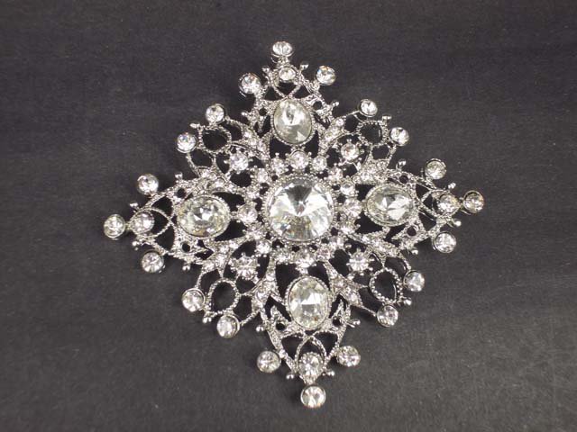 Bridal Corsage Czech Crystal sqaure rhombus Rhinestone Brooch pin PI546
