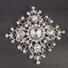 Bridal Corsage Czech Crystal sqaure rhombus Rhinestone Brooch pin PI546