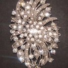 Bridal dress Corsage Czech crystal cake topper Rhinestone Brooch pin PI471
