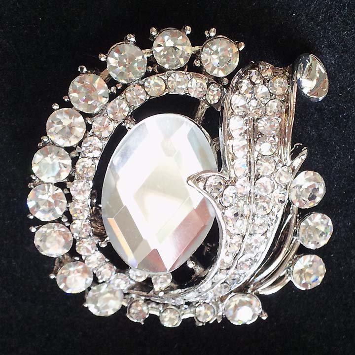 Bridal vintage style crystal Corsage Czech Rhinestone brooch pin PI596