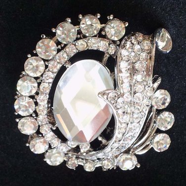 Bridal vintage style crystal  Corsage Czech Rhinestone brooch pin PI596