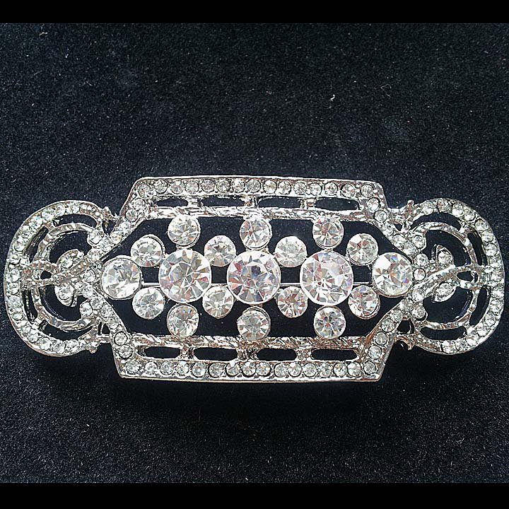Bridal vintage style Corsage Czech crystal Rhinestone brooch pin PI593