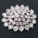 Bridal ellipse oval crystal Corsage CzechRhinestone Brooch pin PI603
