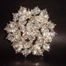 Bridal cake topper dress Rhinestone Corsage Czech  Brooch pin PI141