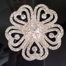 Bridal heart Corsage Czech Rhinestone brooch pin PI598