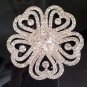 Bridal heart Corsage Czech Rhinestone brooch pin PI598