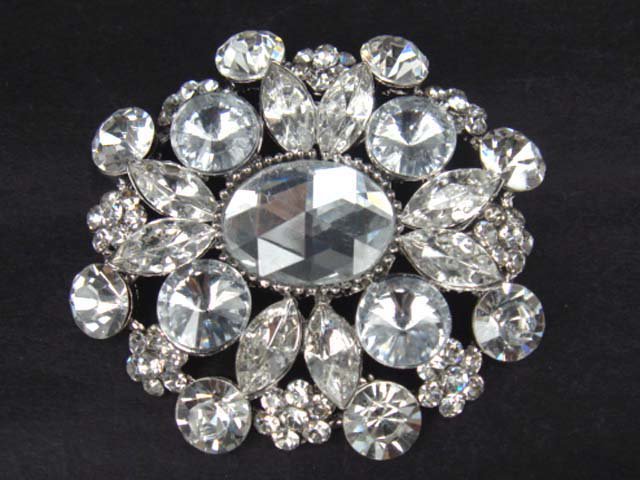 Bridal dress Corsage Czech Rhinestone Brooch pin Pi331