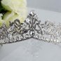 Bridal Rhinestone silver tone clear Crystal crown Headpiece Hair tiara HR340