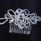 BRIDAL FLOWER HEADDRESS CLEAR RHINESTONE HAIR TIARA COMB RB637