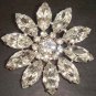 Bridal Dress crystal Corsage Czech Clear Rhinestone Brooch pin PI77