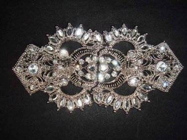 Bridal vintage style Czech Rhinestone clasp hook buckle button BU56