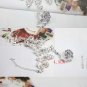 Bridal A B crystal silver tone slave Bracelet necklace earring set NR322