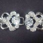 Repair Dress Crystal silver tone clear Rhinestone clasp hook buckle button BU13