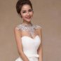 Bridal collar lace Rhinestone shoulder deco bib Halter large necklace NR502