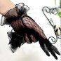 Bridal prom sexy Lace  white black Wrist Gloves S38