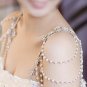 2 pcs Bridal faux pearl AB Rhinestone shoulder Bra Strap Halter necklace NR269