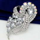 Elegant Huge Bridal Clear AB Crystal Silver tone Rhinestone Brooch pin PI609