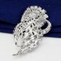 Elegant Huge Bridal Clear AB Crystal Silver tone Rhinestone Brooch pin PI609