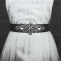 Black Gray white Bridal Sash Rhinestone waist Wedding applique Dress Belt HR432