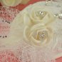 Bridal Ivories rhinestone Blusher Veil hair Flower net Birdcage Fascinator BA208