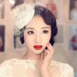 Bridal Ivories rhinestone Blusher Veil hair Flower net Birdcage Fascinator BA208