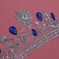 Baroque Bridal Rhinestone crystal blue rhinestone silver crown Hair tiara HR434