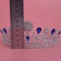 Baroque Bridal Rhinestone crystal blue rhinestone silver crown Hair tiara HR434