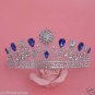 Baroque Bridal Rhinestone crystal blue rhinestone silver crown Hair tiara HR434
