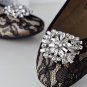 2 pcs a pair silver gold tone Bridal Prom Repair Rhinestone Shoe Charm Clips SA4