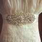 Faux Pearl Bridal Sash Rhinestone waist Sash Wedding applique Dress Belt HR405