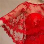 Bridal bow lace edge embroidery clasp Shrug Red Shawl Stole Wrap Cape SF157