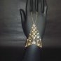 Sexy Rhinestone silver gold cuff slave Bracelet with ring BR184