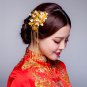 2 pcs Bridal Chinese gold tone flower Hair comb Phoenix Crown RB698