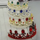 Bridal Faul pearl Queen Red green Blue gold Hair tiara Crown Headpiece HR402