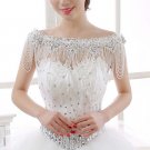 Bridal crystal collar Rhinestone shoulder deco bib Halter large necklace NR498