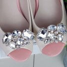 2 pcs a pair Bridal high heel sandal Repair Rhinestone Shoe Charm Clips SA15
