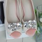 2 pcs a pair Bridal high heel sandal Repair Rhinestone Shoe Charm Clips SA15