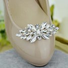 2 pcs a pair Bridal Prom Rhombus Repair Clear Rhinestone Shoe Charm Clips SA49