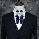 Bridal groom MC Rhinestone Shimmer Bow Tie Clip pin ribbon elastic band BA218
