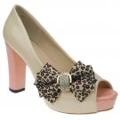 2 pc Bridal pair high heel leapard Bow Repair Rhinestone Shoe Charm Clips SA22