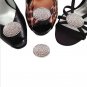 2 pc silver gold black pair Bridal Oval Repair Rhinestone Shoe Charm Clips SA54