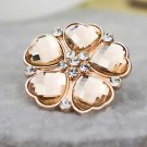 2 pcs pair Bridal Rose gold heart Flower Repair Rhinestone Shoe Charm clip SA50